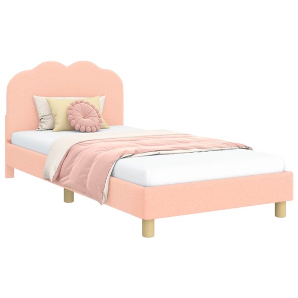 vidaXL Cadre de lit pour enfants avec tête de lit Rose 80 x 200 cm