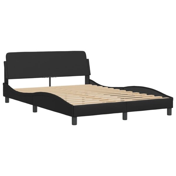 vidaXL Cadre de lit avec tête de lit Noir 140x190 cm Similicuir