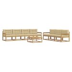 vidaXL Ensemble de canapés d'extérieur 7 pc Blanc et Beige