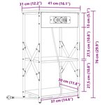 vidaXL Cabinet de chevet avec étagère 2 Pièces Chêne noir 41 x 31 x 76 cm