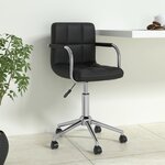 vidaXL Chaise de bureau pivotante Noir Similicuir