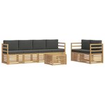 vidaXL Ensemble de canapés d'extérieur 7 pc Blanc et anthracite