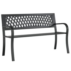 vidaXL Banc de jardin Noir 120 cm Acier
