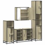 vidaXL Ensemble de meubles de salle de bain 4 Pièces chêne sonoma