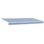 vidaXL Auvent Rétractable Rayé Bleu et blanc 350 x 200 cm Tissu  métal