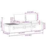 vidaXL Salon de jardin 2 Pièces avec coussins gris foncé Bois d'acacia