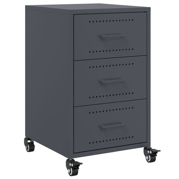 vidaXL Table de chevet anthracite 36x39x59 cm acier