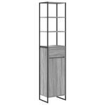 vidaXL Ensemble de mobilier de salle de bain avec tiroir Gris Sonoma