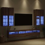 vidaXL Ensemble de meuble TV mural avec éclairage LED avec LED 7 Pièces