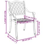Ensemble de 2 chaises de jardin en aluminium vert vidaXL