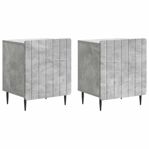 vidaXL Cabinet de chevet 2 Pièces Gris béton 43 x 34 5 x 52 cm