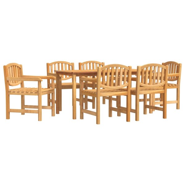 vidaXL Ensemble à manger de jardin 7 Pièces Bois de teck solide