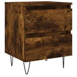vidaXL Table de chevet chêne fumé 40x35x50 cm bois d’ingénierie