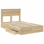 vidaXL Lit de Rangement Chêne Sonoma 120 x 200 cm Bois d'ingénierie