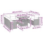 vidaXL Salon de jardin 10 Pièces avec coussins noir résine tressée