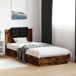 vidaXL Cadre de lit sans matelas chêne fumé 100x200 cm