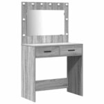 vidaXL Table de Toilette 3 Pièces Gris 40 x 41 x 75 cm Bois d'ingénierie