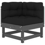 vidaXL Canapés d'angle avec coussins 2 Pièces gris bois de pin massif