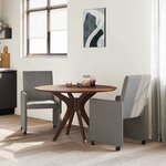 vidaXL Chaises de Salle à Manger avec Roues 2 Pièces Gris clair