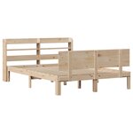 vidaXL Cadre de lit avec tête de lit 135x190 cm bois de pin massif