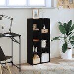Bibliothèque vidaXL Noir Chêne 50x25x105 cm Bois d'ingénierie