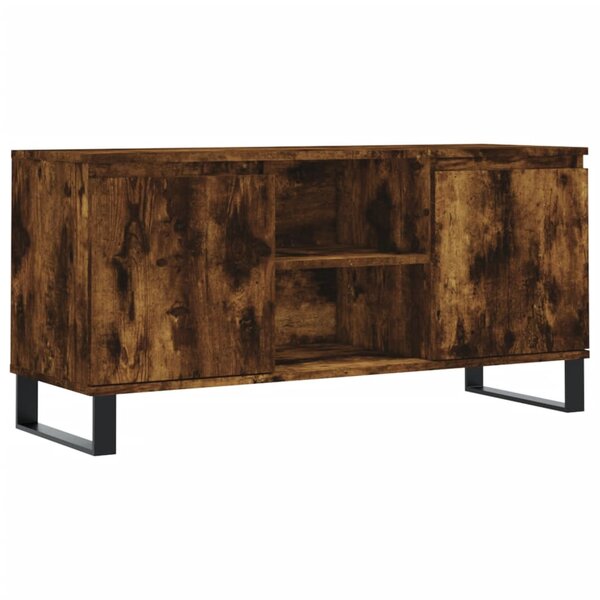 vidaXL Meuble TV chêne fumé 104x35x50 cm bois d'ingénierie