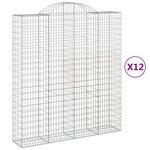 vidaXL Paniers à gabions arqués 12 Pièces 200x50x220/240 cm Fer galvanisé