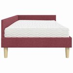 vidaXL Cadre de lit d'angle avec matelas 2 pc Bordeaux 100 x 200 cm