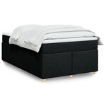 vidaXL Sommier à lattes de lit avec matelas Noir 120x200 cm Tissu
