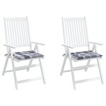vidaXL Coussins de chaise de jardin lot de 2 carreaux gris 40x40x3 cm