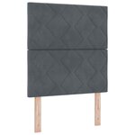 vidaXL Lit à ressort avec matelas et LED Gris foncé 80x200 cm Velours