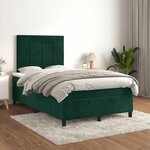 vidaXL Sommier à lattes de lit et matelas Vert foncé 120x200cm Velours
