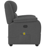 vidaXL Fauteuil de massage inclinable Gris foncé Tissu