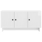vidaXL Meuble TV 99 x 34 5 x 50 cm Blanc brillant Bois d'ingénierie