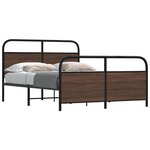 vidaXL Cadre de lit en métal sans matelas chêne marron 140x200 cm