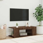 vidaXL Meuble TV avec lumières LED Chêne marron 90x39x30 cm