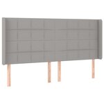 vidaXL Tête de lit à LED Gris clair 183x16x118/128 cm Tissu