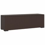 vidaXL Banc pouf avec coussin marron 110x30x40 cm résine tressée