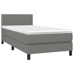 vidaXL Sommier à lattes de lit avec matelas Gris foncé 80x200 cm Tissu