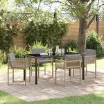 vidaXL Ensemble de salle à manger pour jardin 5 Pièces Beige polyrotin