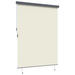 vidaXL Store Roulant Extérieur Rayé Réglable Crème 220 x 250 cm tissu