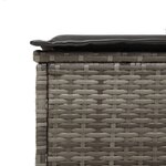vidaXL Chaise longue avec coussin gris résine tressée