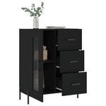vidaXL Buffet noir 69 5x34x90 cm bois d'ingénierie