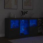 vidaXL Buffet avec lumières LED noir 123x37x67 cm