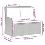 vidaXL Banc de jardin Noir polyrotin