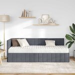 vidaXL Cadre de lit d'angle avec matelas 2 pc Gris foncé 80 x 200 cm