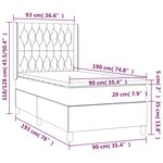 vidaXL Sommier à lattes de lit avec matelas Bleu 90x190 cm Tissu