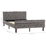 vidaXL Cadre de lit Gris Velours 120 x 200 cm