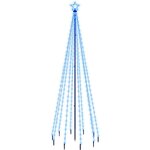 vidaXL Sapin de Noël avec piquet Bleu 310 LED 300 cm