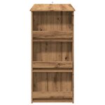 vidaXL Table de bar avec étagère de rangement chêne artisanal